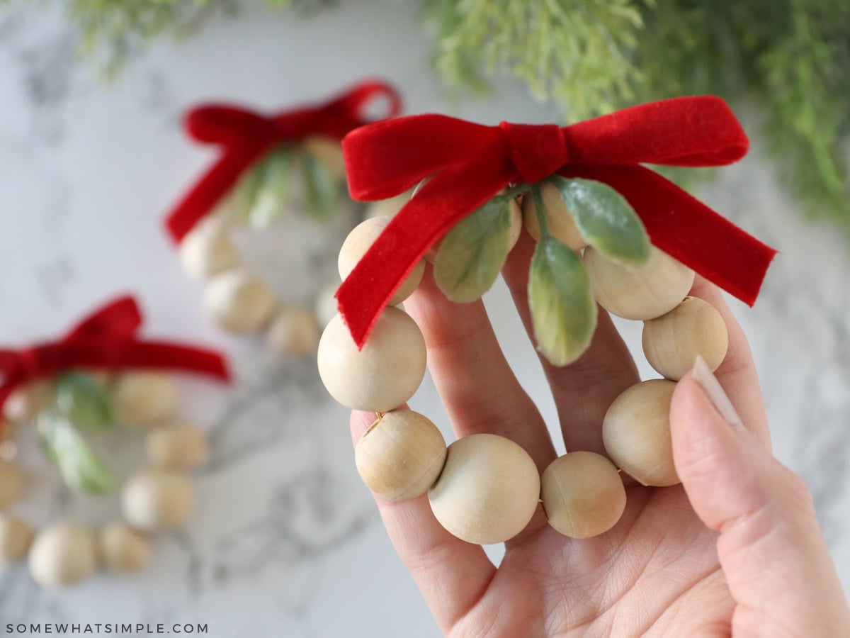 DIY Wood Bead Ornaments - From Somewhat Simple Kids