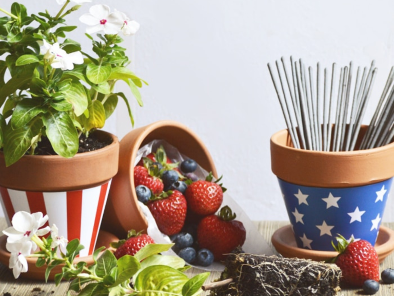 close up of patriotic pot wrappers